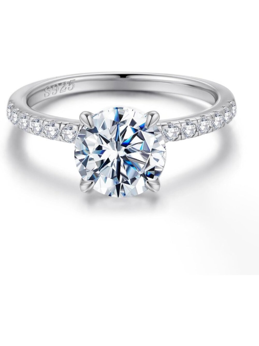 2ct Hidden Halo Engagement Ring Set for Women, Sterling Silver, Elegant Design